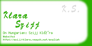 klara szijj business card